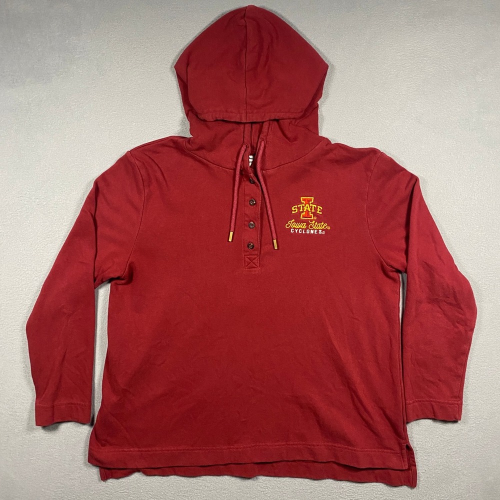 Champion Iowa State Cyclones Hoodie Mens XL Red Henley Pullover Sweatshirt